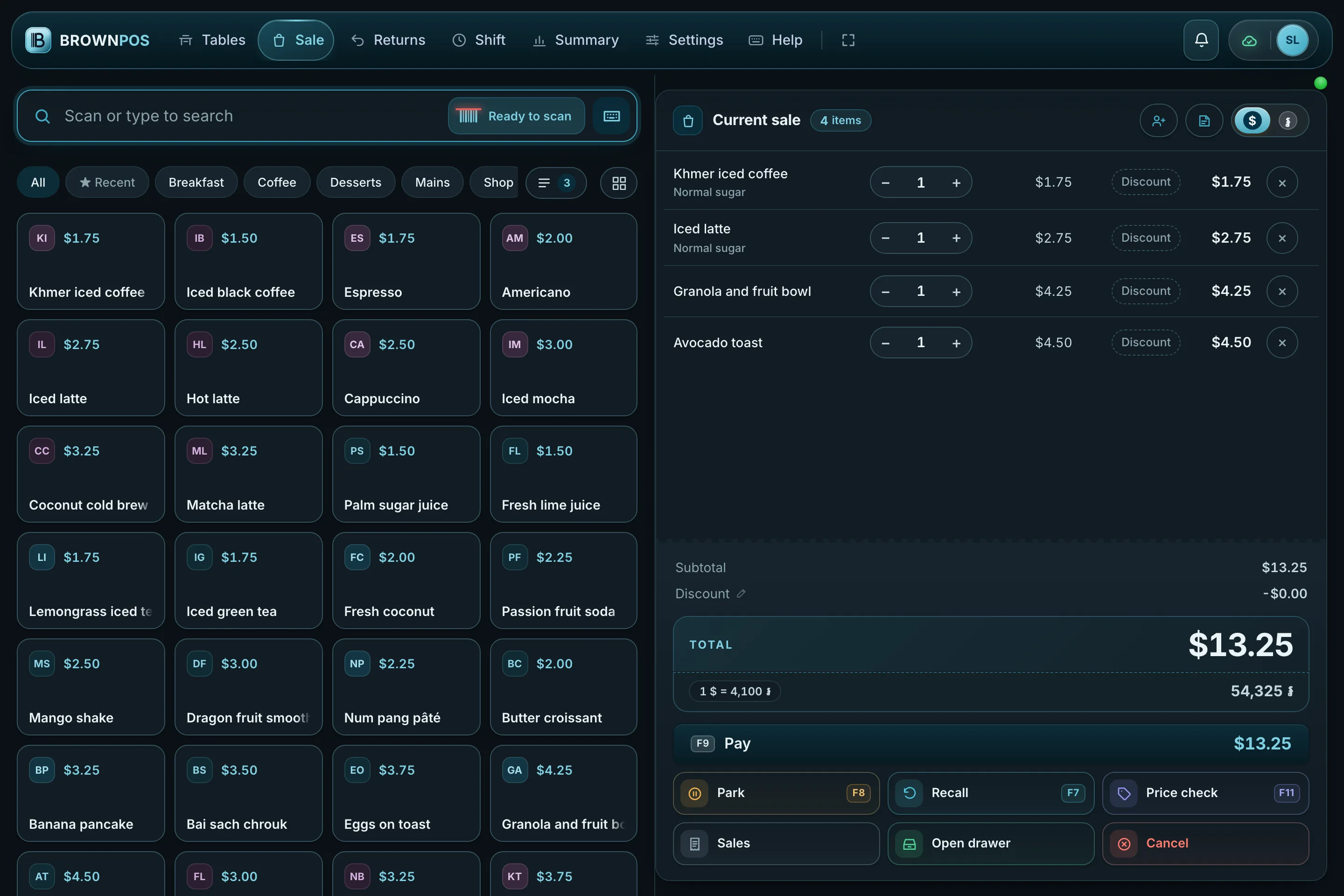 Cambodia POS System — The same till in the dark look